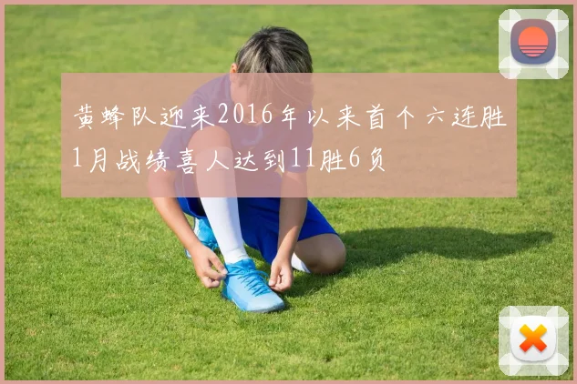 黄蜂队迎来2016年以来首个六连胜1月战绩喜人达到11胜6负